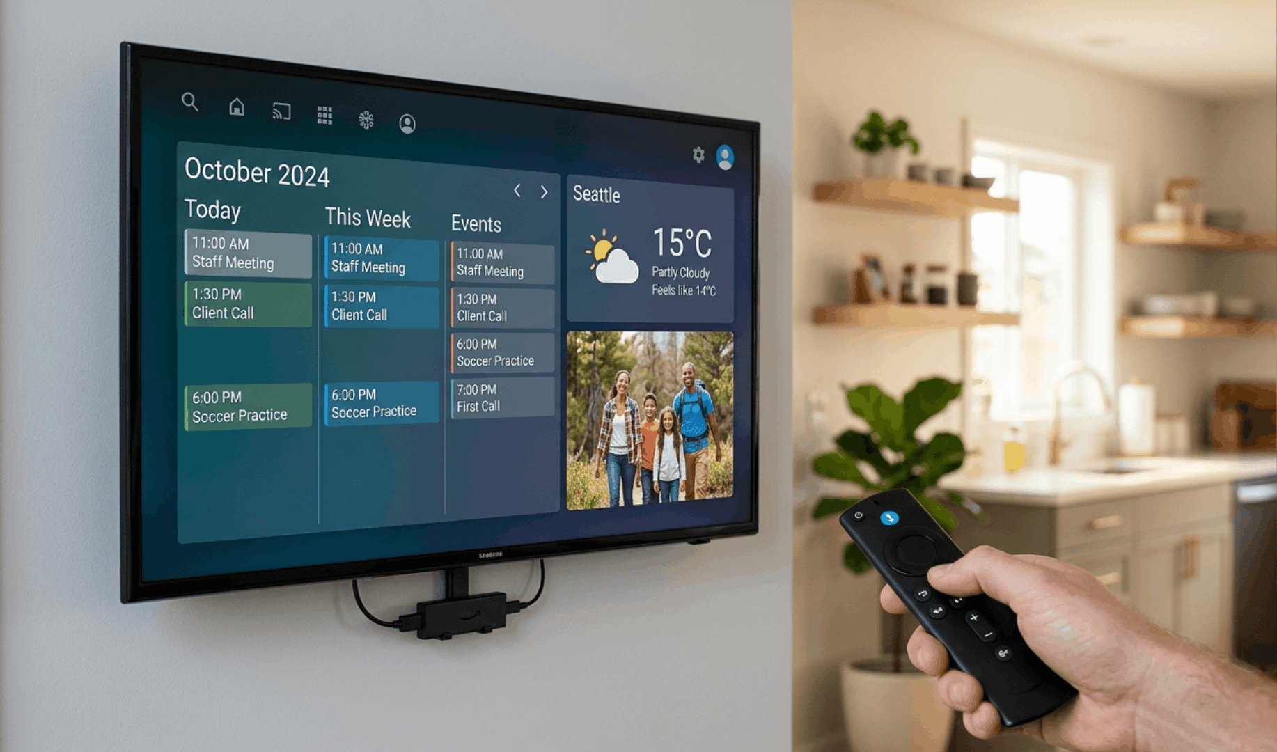 DAKboard displayed natively on an Amazon Fire TV